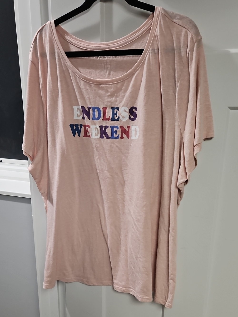Lane Bryant Pale Pink 'Endless Weekend' Graphic Scoop Neck Tee